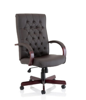 adjacent view of chesterfield executive office chair on workplace design uk