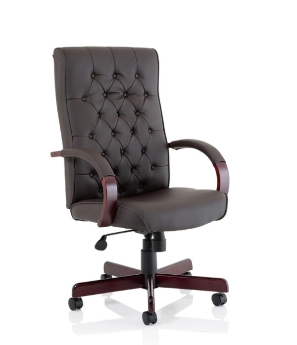 adjacent view of chesterfield executive office chair on workplace design uk