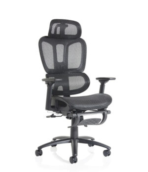 adjacent view of horizon mesh office chair on workplace design uk