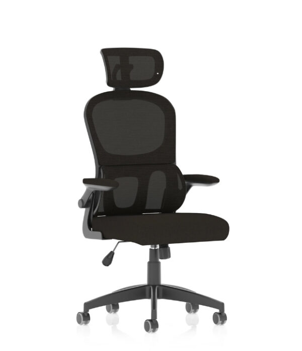 adjacent view of iris task office chair on workplace design uk