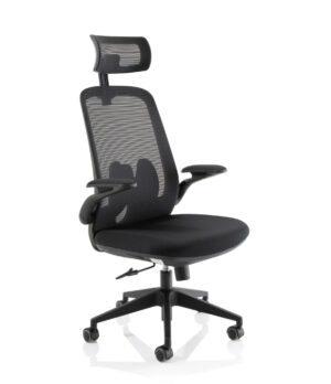 adjacent view of sigma executive mesh chair on workplace design uk