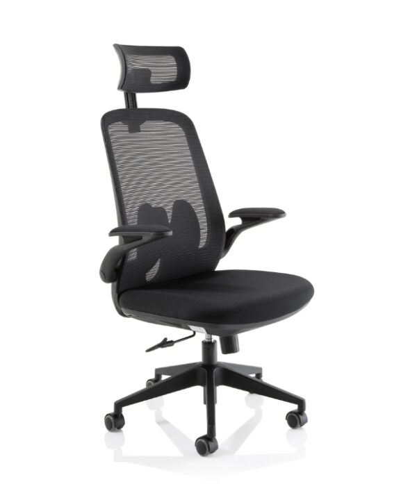 adjacent view of sigma executive mesh chair on workplace design uk