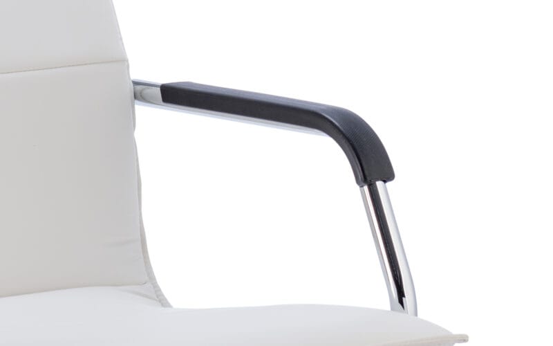 Echo Medium Back Leather Cantilever Visitor Chair with Arms - Image 19