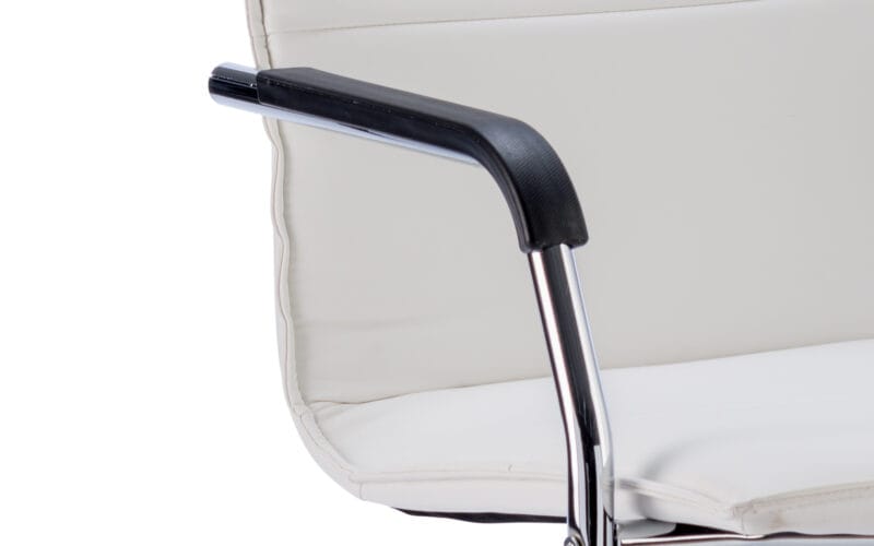Echo Medium Back Leather Cantilever Visitor Chair with Arms - Image 18