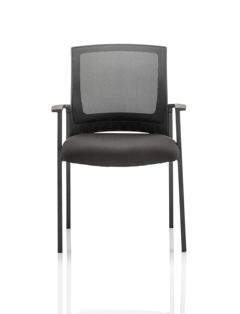 Metro Medium Mesh Back Stacking Visitor Chair with Arms - Image 2