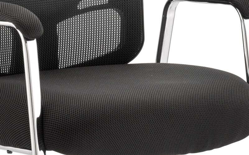 Portland Medium Mesh Back (Straight Leg) Visitor Chair with Arms - Image 4