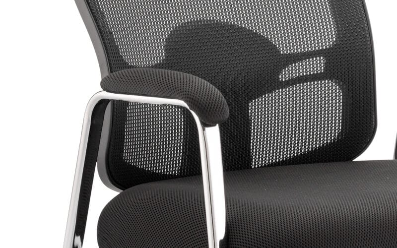 Portland Medium Mesh Back (Straight Leg) Visitor Chair with Arms - Image 2