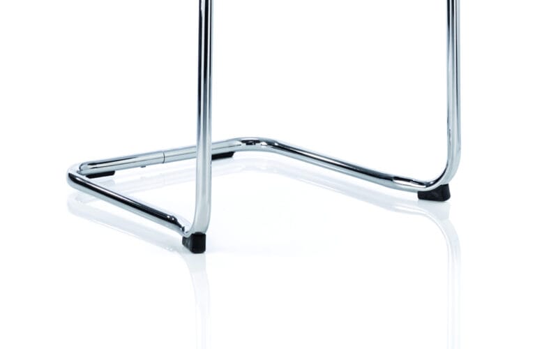 Echo Medium Back Leather Cantilever Visitor Chair with Arms - Image 8