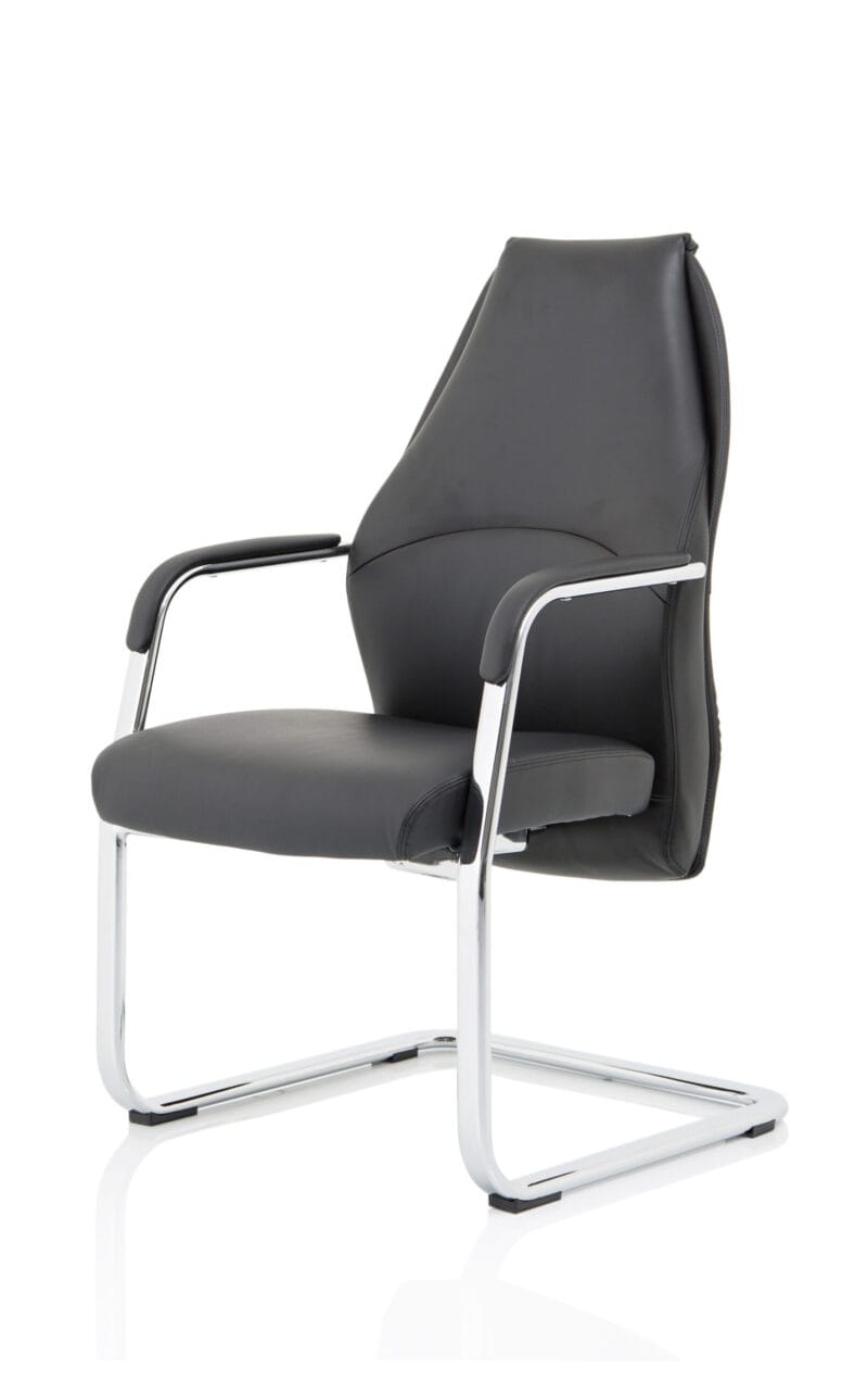 Mien High Back Leather Cantilever Visitor Office Chair - Image 7