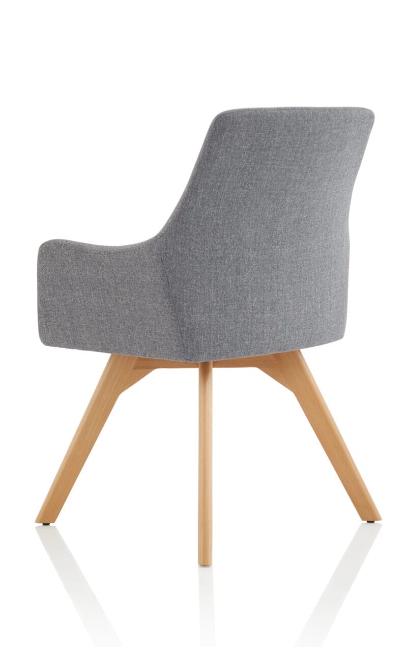 Carmen Grey Fabric Wooden Leg Visitor Chair - Image 5