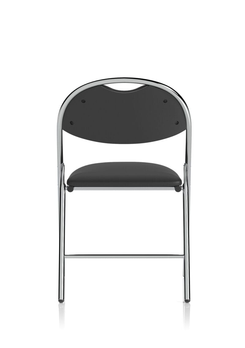 Milan High Back Black Vinyl Chrome Frame Folding Visitor Chair - Image 6