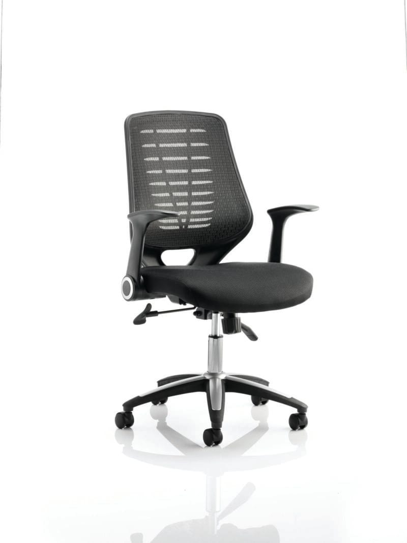 Impulse 1600mm Cantilever Straight Desk With Mobile Pedestal and Relay Silver Back Operator Chair - Image 36