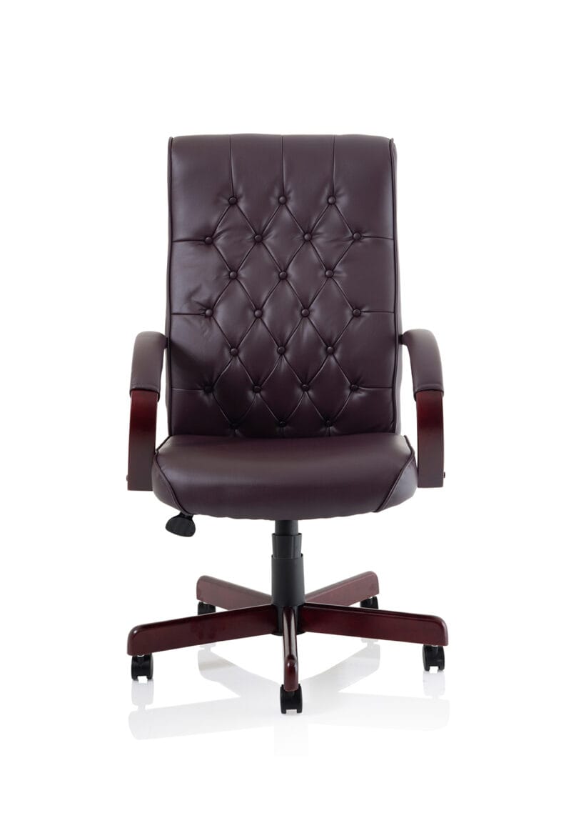 Chesterfield High Back Leather Executive Office Chair with Arms - Image 10