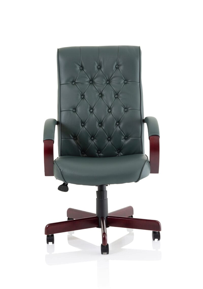 Chesterfield High Back Leather Executive Office Chair with Arms - Image 18