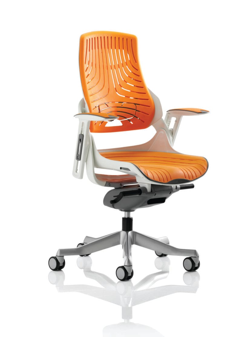 Zure High Back White Shell Executive Office Chair with Arms - Image 19