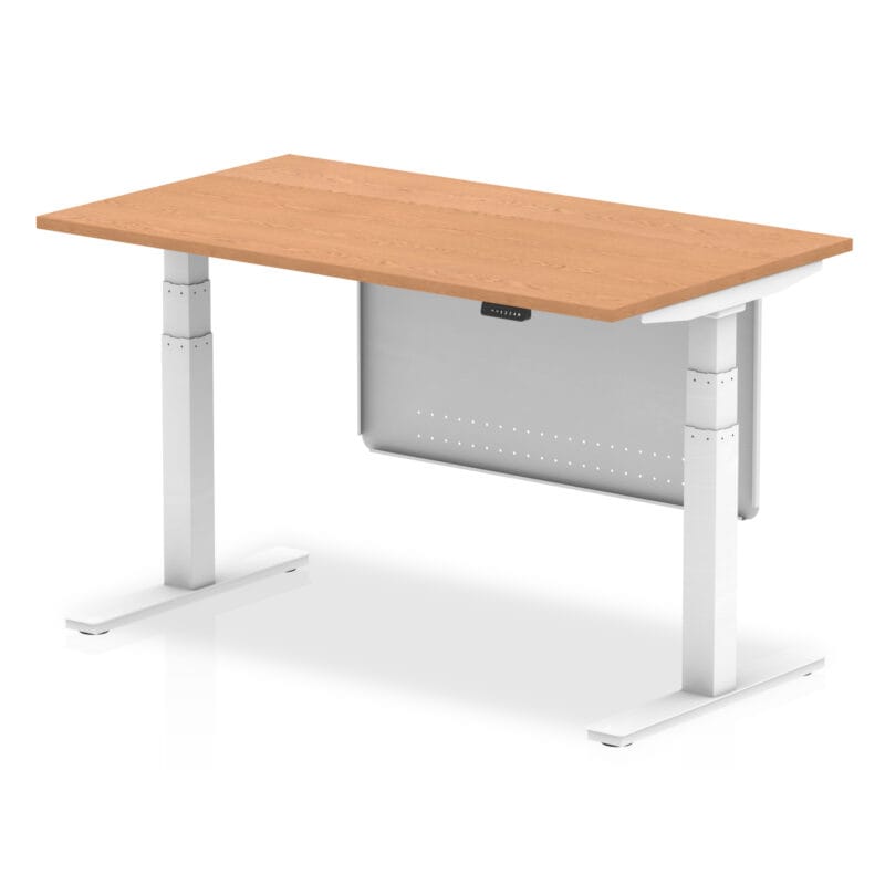 Air Height Adjustable Desk without Cable Ports with Steel Modesty Panel - Image 30