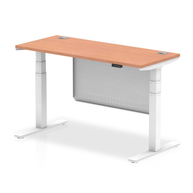 Air Height Adjustable Slimline Desk With Cable Ports With Steel Modesty Panel - Image 35