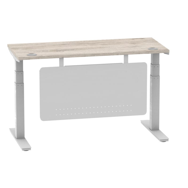 Air Height Adjustable Slimline Desk With Cable Ports With Steel Modesty Panel - Image 150