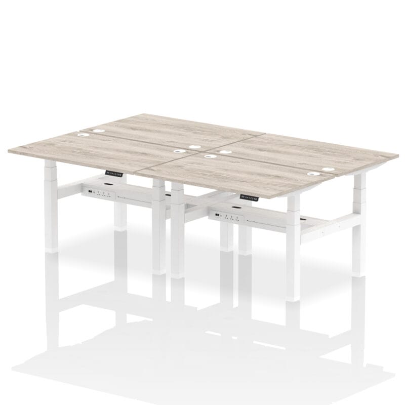 Air Back-to-Back Height Adjustable Bench Desk - 4 Person - Image 9