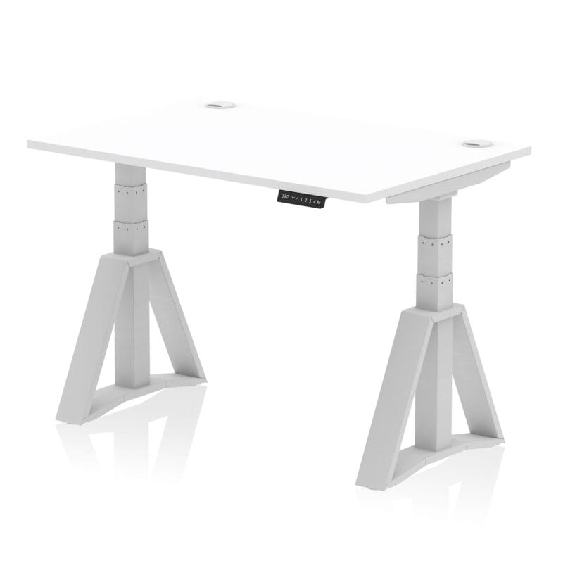 Air Height Adjustable Desk With Cable Ports With Piste Foot - Image 9