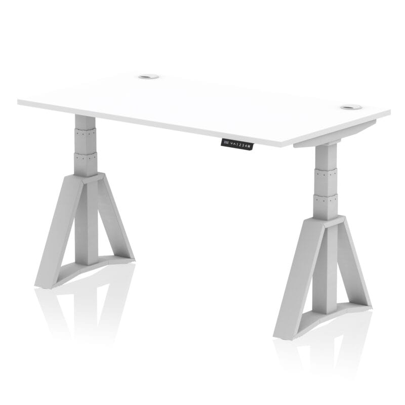Air Height Adjustable Desk With Cable Ports With Piste Foot - Image 10