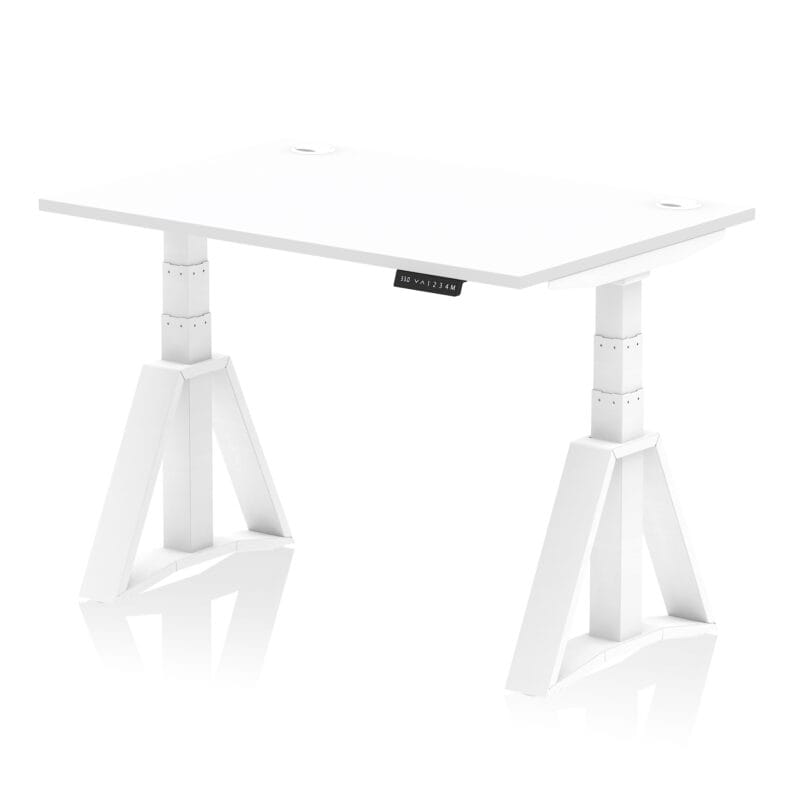 Air Height Adjustable Desk With Cable Ports With Piste Foot - Image 29