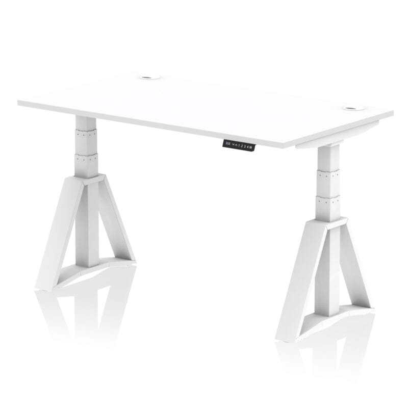Air Height Adjustable Desk With Cable Ports With Piste Foot - Image 30