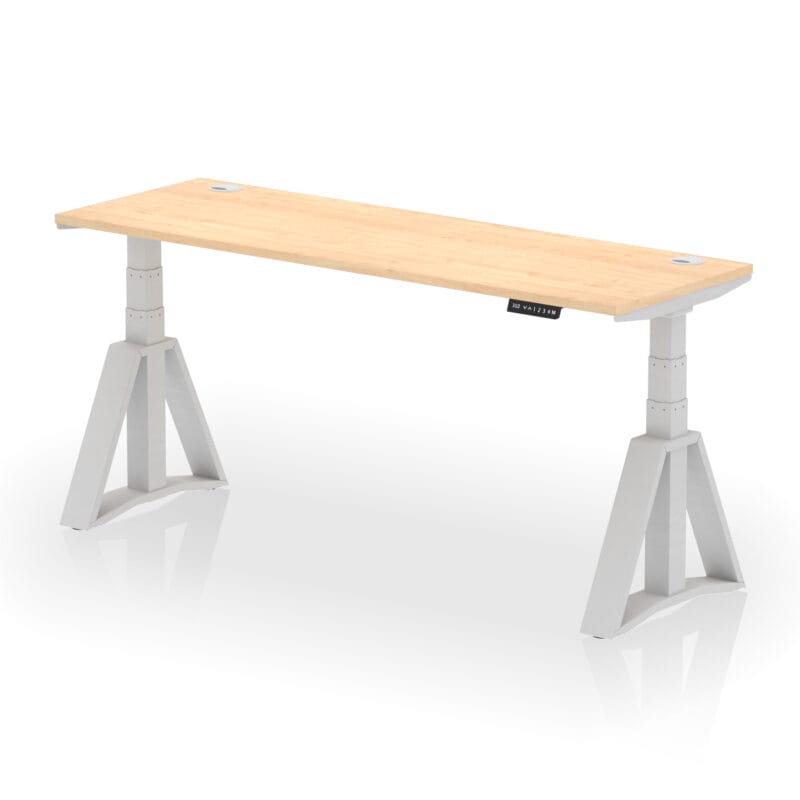 Air Height Adjustable Slimline Desk With Cable Ports With Piste Foot - Image 16