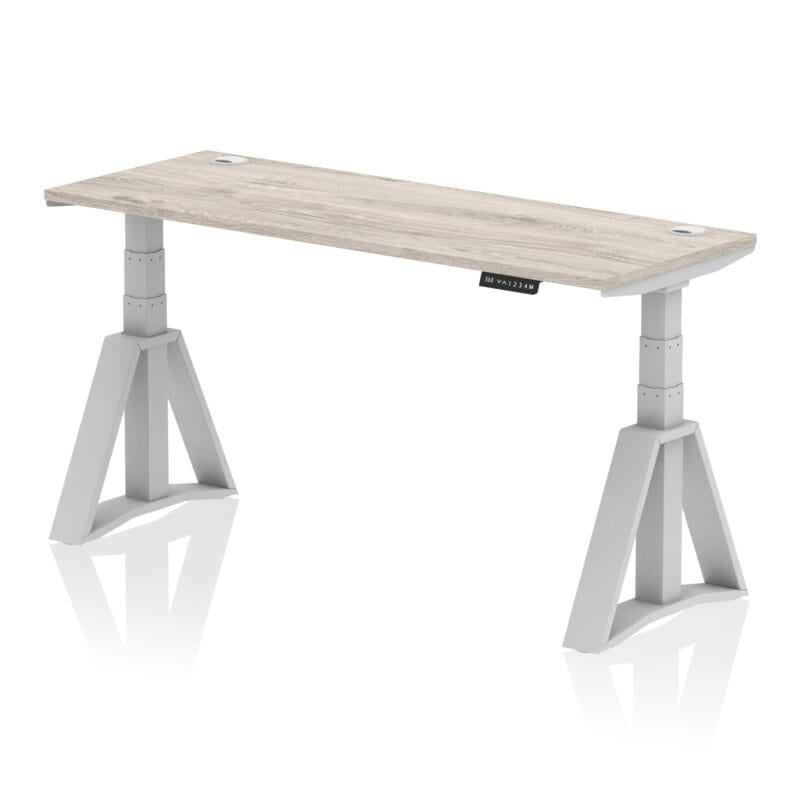 Air Height Adjustable Slimline Desk With Cable Ports With Piste Foot - Image 43