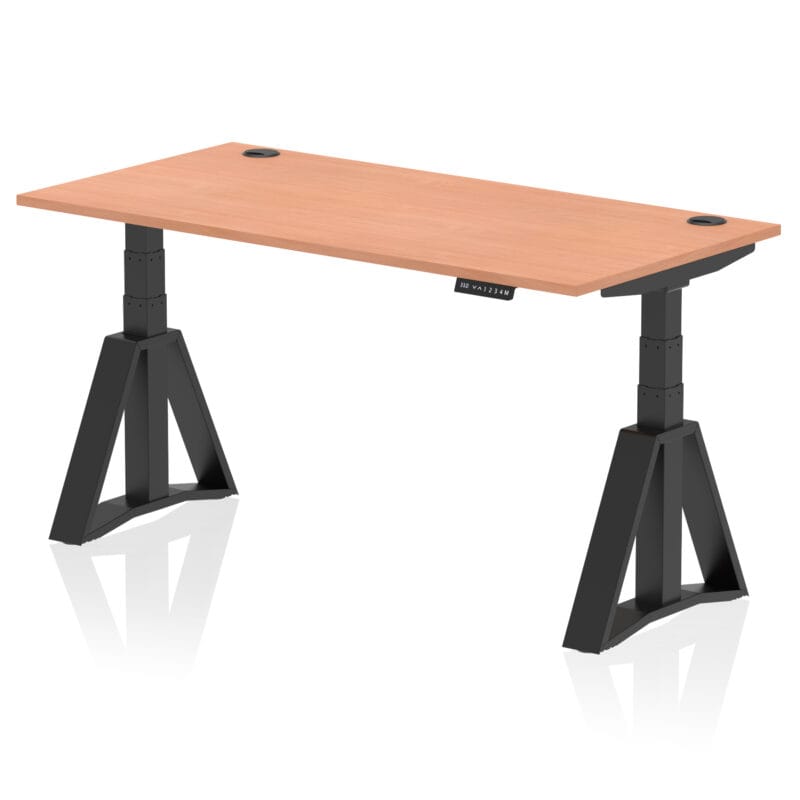 Air Height Adjustable Desk With Cable Ports With Piste Foot - Image 51
