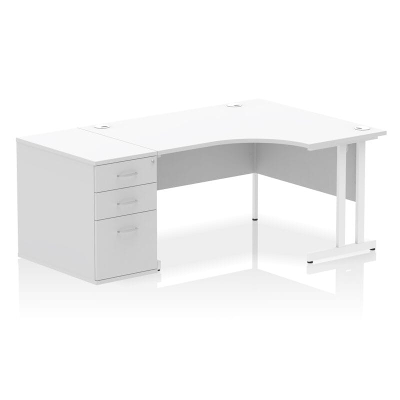 Impulse 1400mm Cantilever Right Crescent Desk Workstation - Image 35