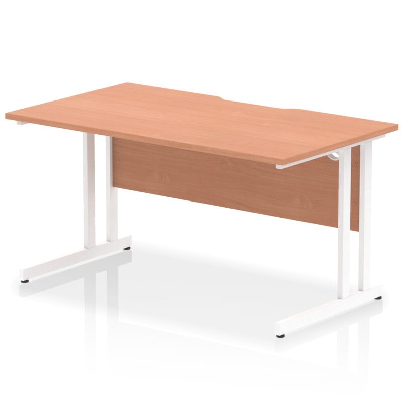 Impulse Scalloped Edge 1400mm Straight Desk Cantilever Leg - Image 4