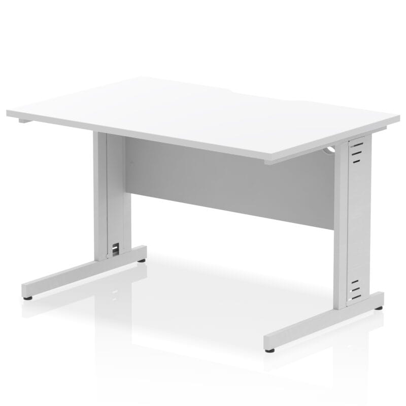 Impulse Scalloped Edge 1200mm Straight Desk Cable Managed Leg - Image 18