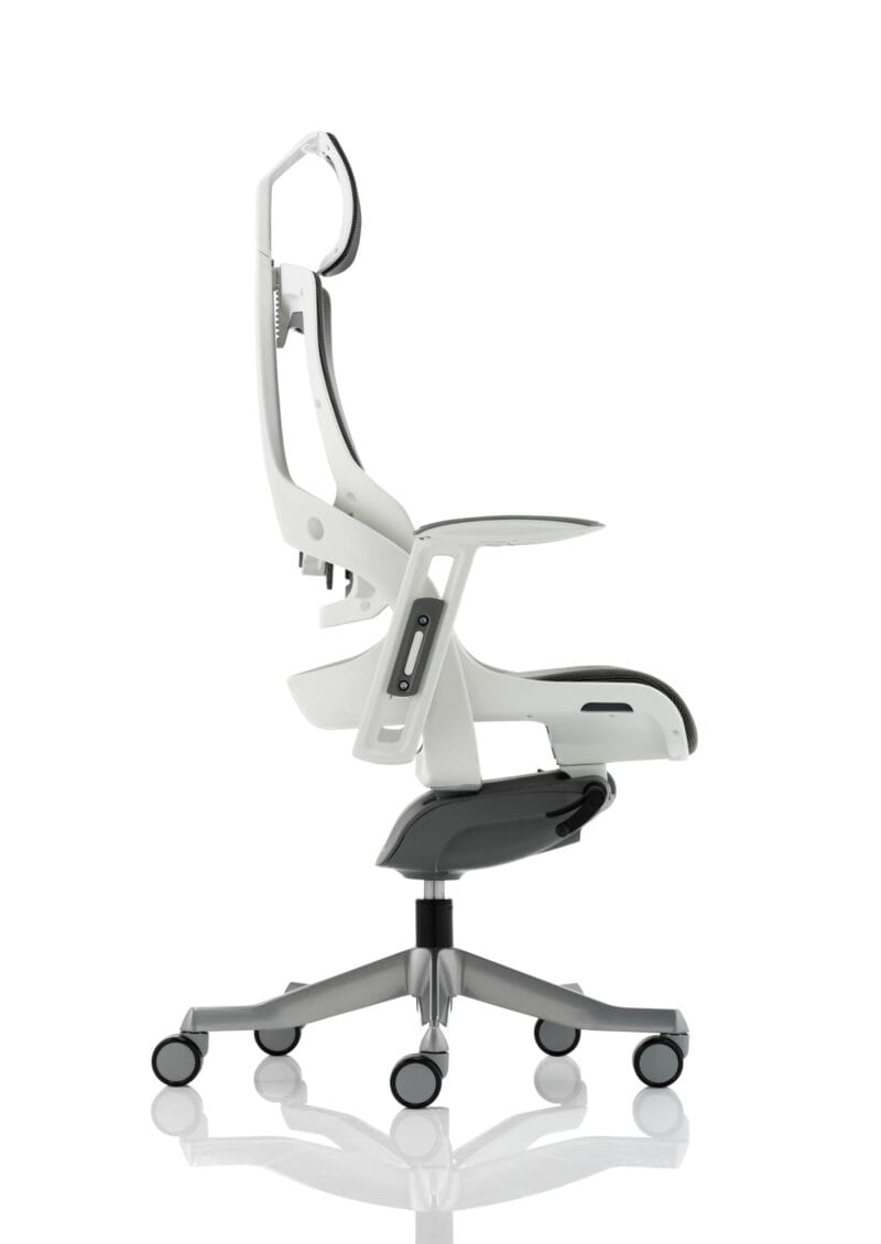 Zure High Back White Shell Executive Office Chair with Arms - Image 36