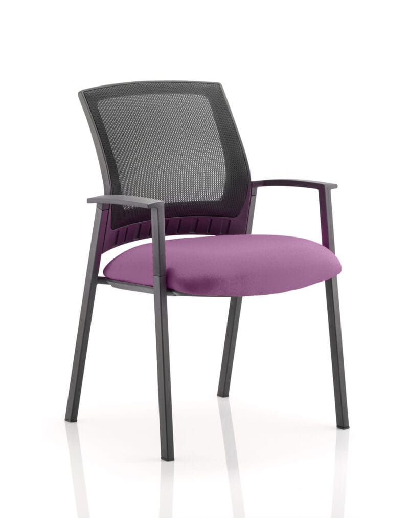 Metro Medium Mesh Back Stacking Visitor Chair with Arms - Image 12