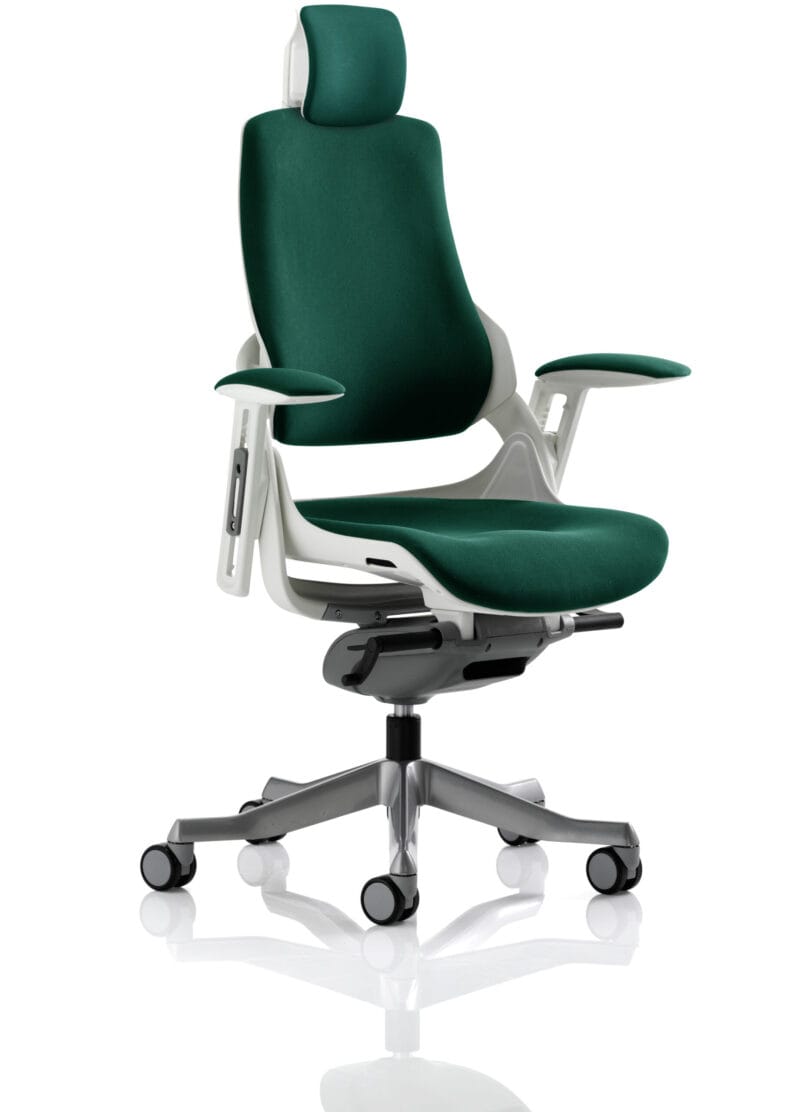 Zure High Back White Shell Executive Office Chair with Arms - Image 71