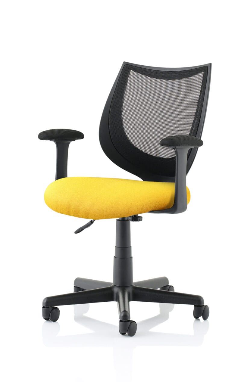 Camden Medium Back Black Mesh Task Operator Office Chair With Arms - Image 16