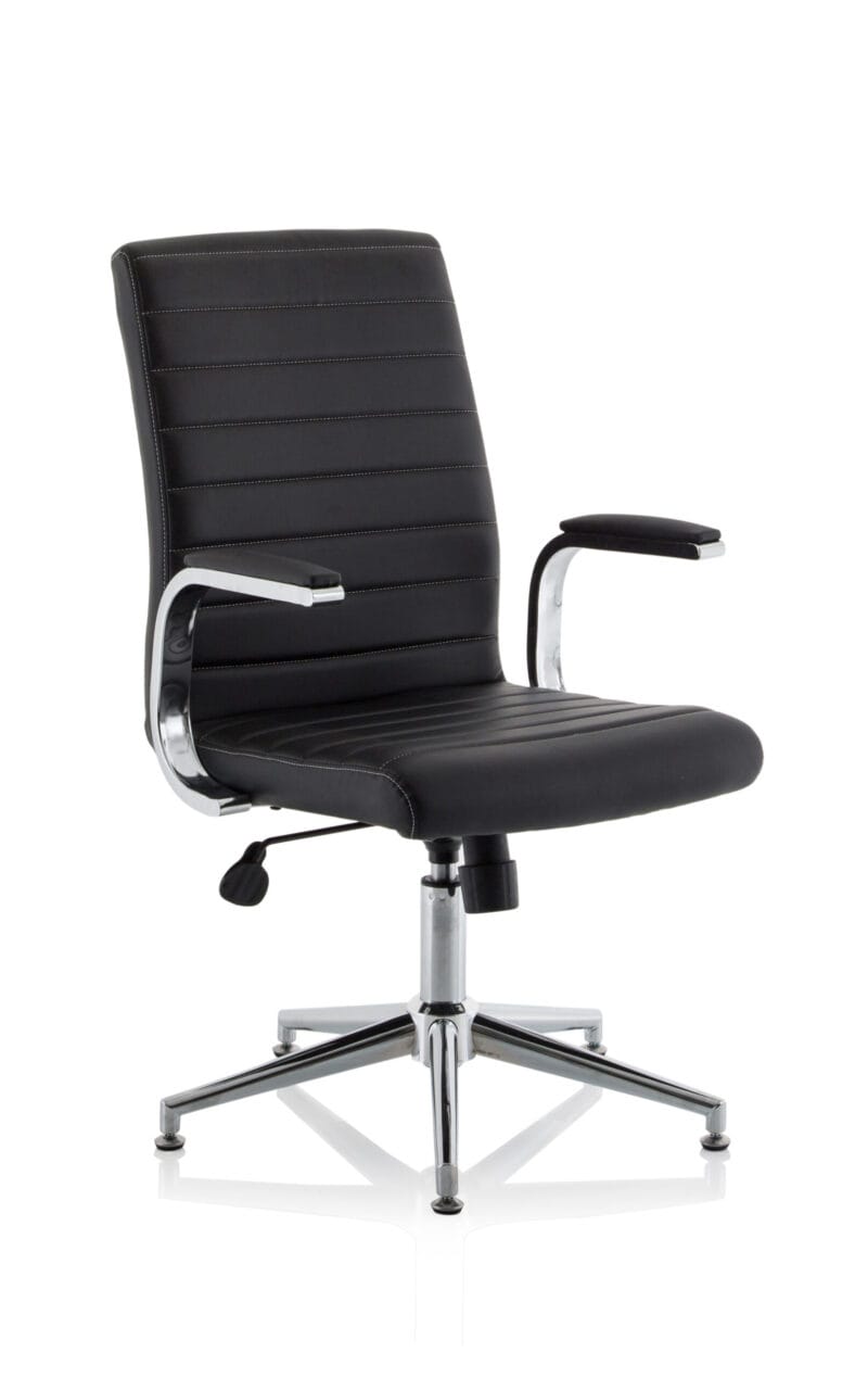 Ezra Medium Back Leather Executive Office Chair with Arms - Image 34