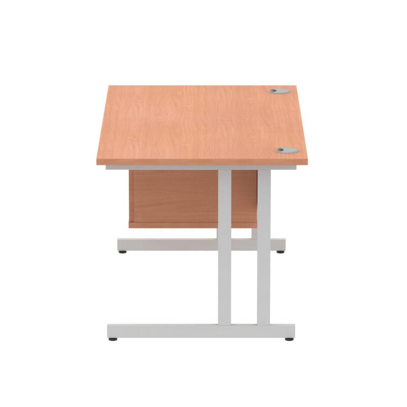 Impulse 1400mm Cantilever Straight Desk With Single Fixed Pedestal - Image 67