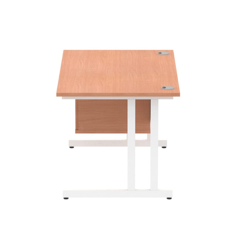 Impulse 1400mm Cantilever Straight Desk With Single Fixed Pedestal - Image 8