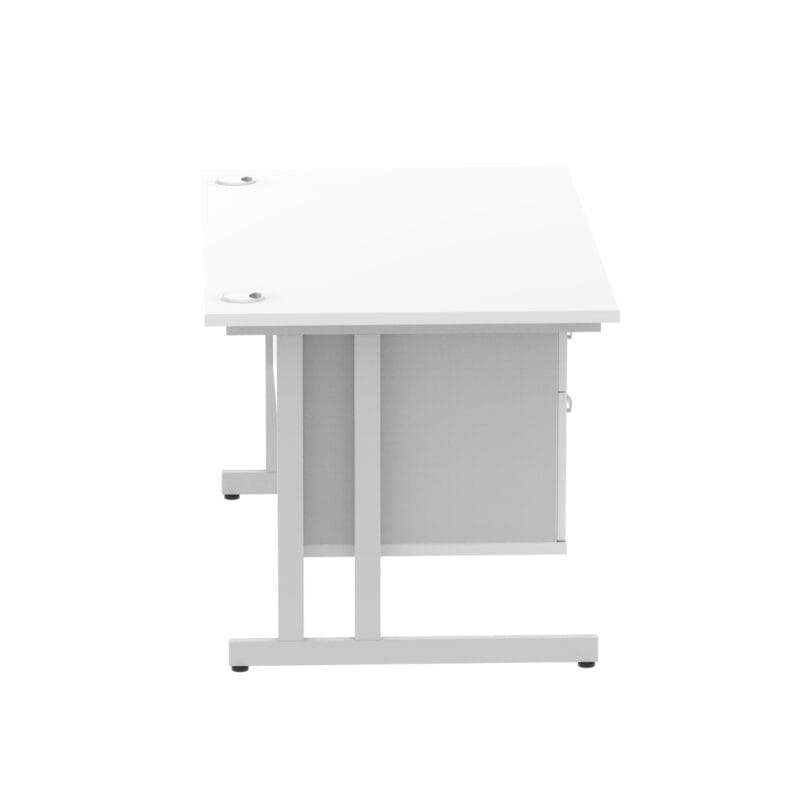Impulse 1400mm Cantilever Straight Desk With Single Fixed Pedestal - Image 112