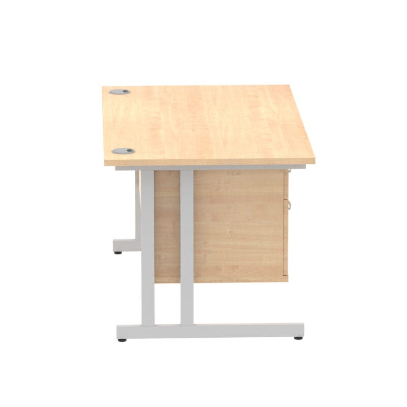 Impulse 1400mm Cantilever Straight Desk With Single Fixed Pedestal - Image 82