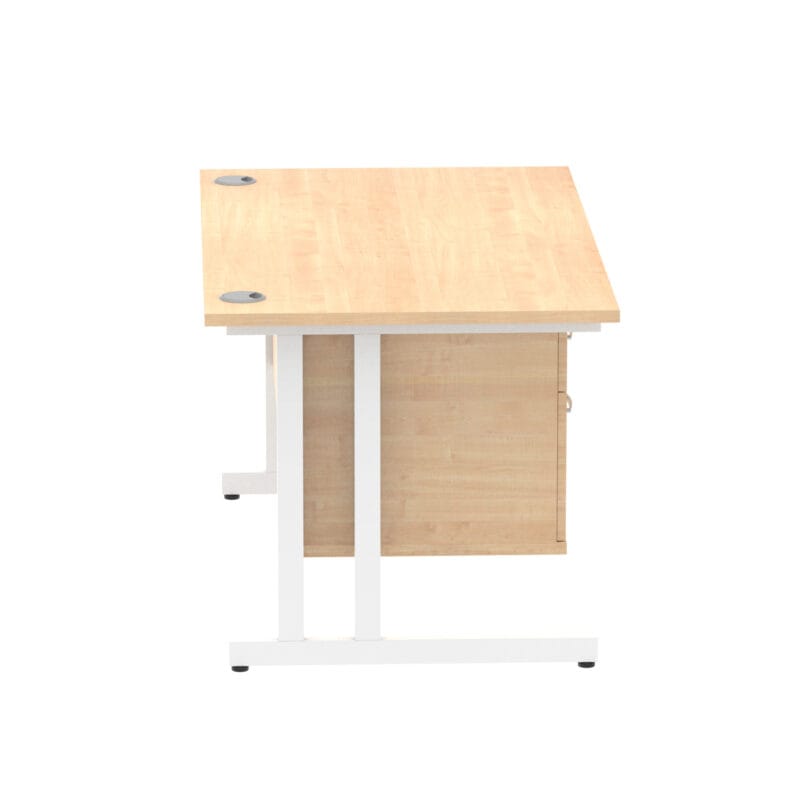 Impulse 1400mm Cantilever Straight Desk With Single Fixed Pedestal - Image 23