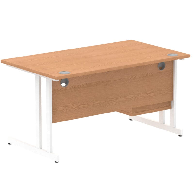 Impulse 1400mm Cantilever Straight Desk With Single Fixed Pedestal - Image 36