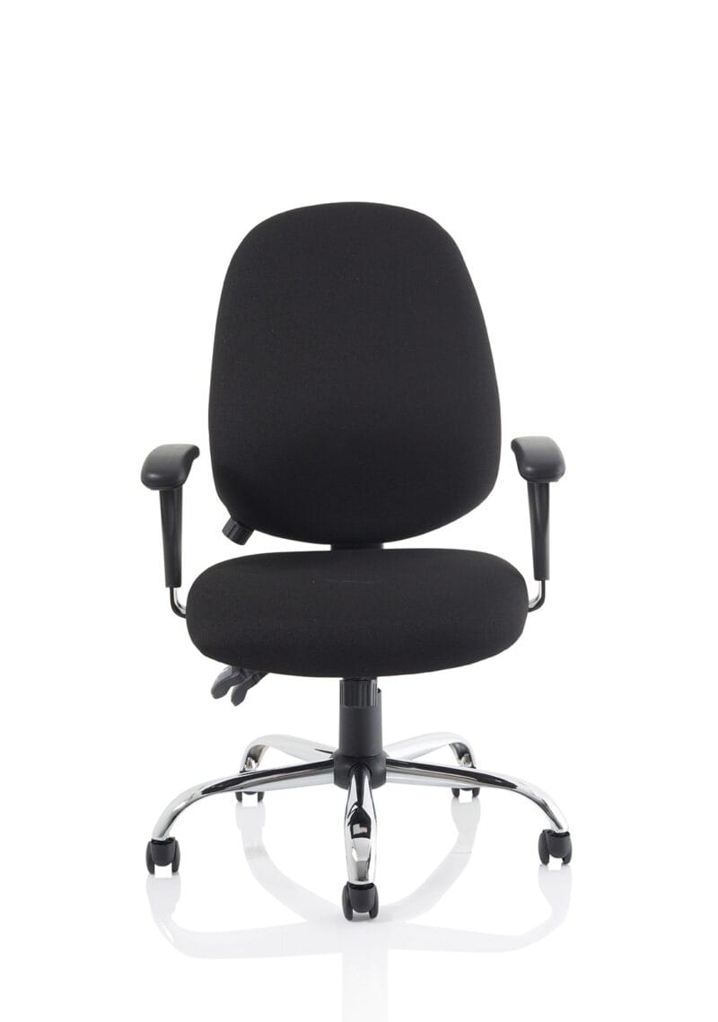 Lisbon Medium Back Task Operator Office Chair with Height Adjustable Arms - Image 2