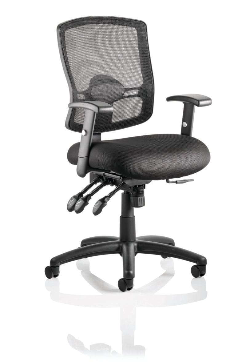Portland III High Mesh Back Task Operator Office Chair with Arms