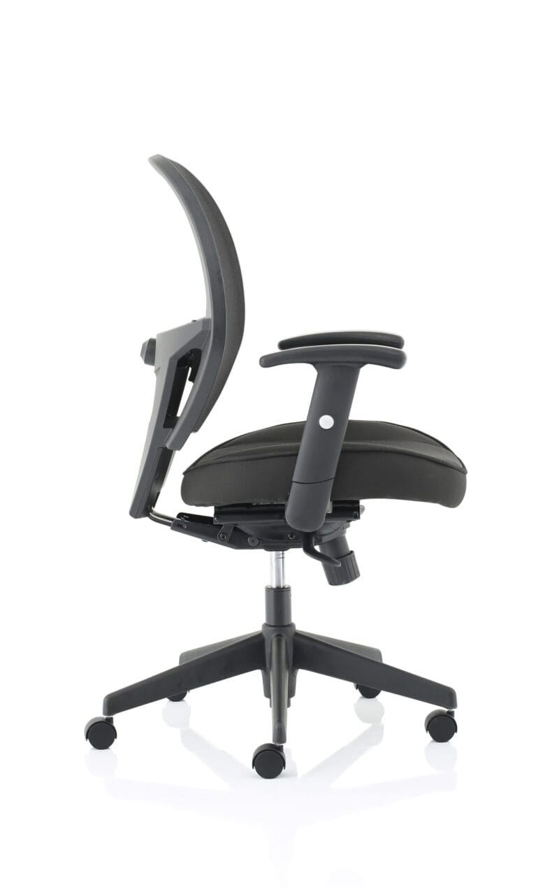 Denver High Mesh Back Black Task Operator Office Chair with Arms - Image 8