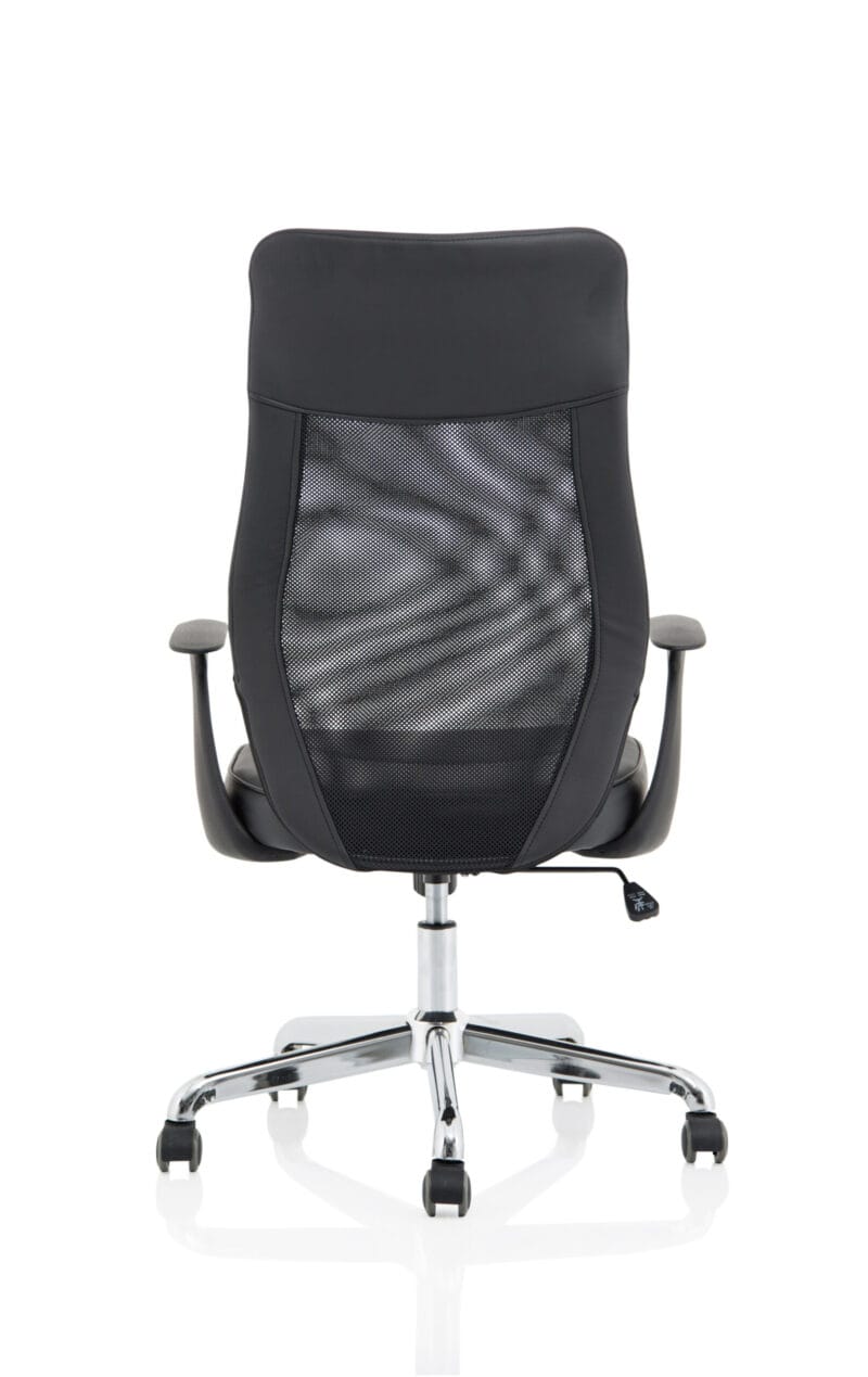 Baye High Mesh Back Task Operator Black Leather Office Chair with Arms - Image 6
