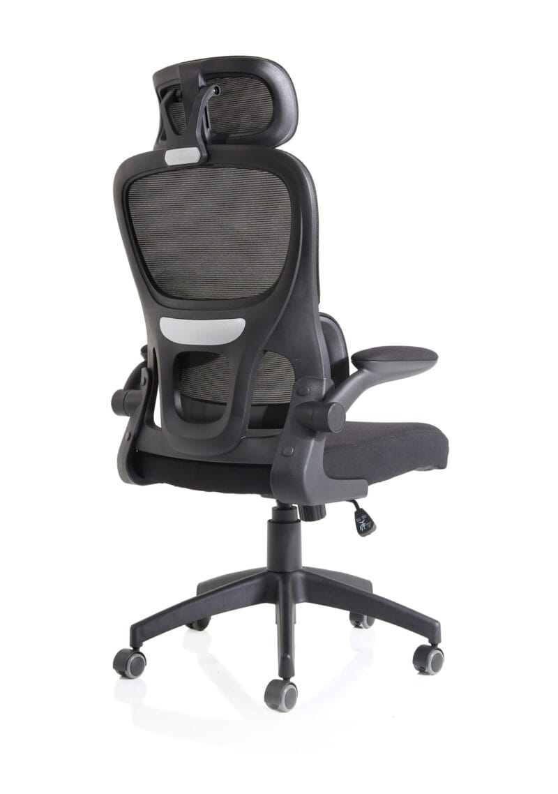 Iris Task Operator Mesh Back Fabric Seat With Headrest - Image 7