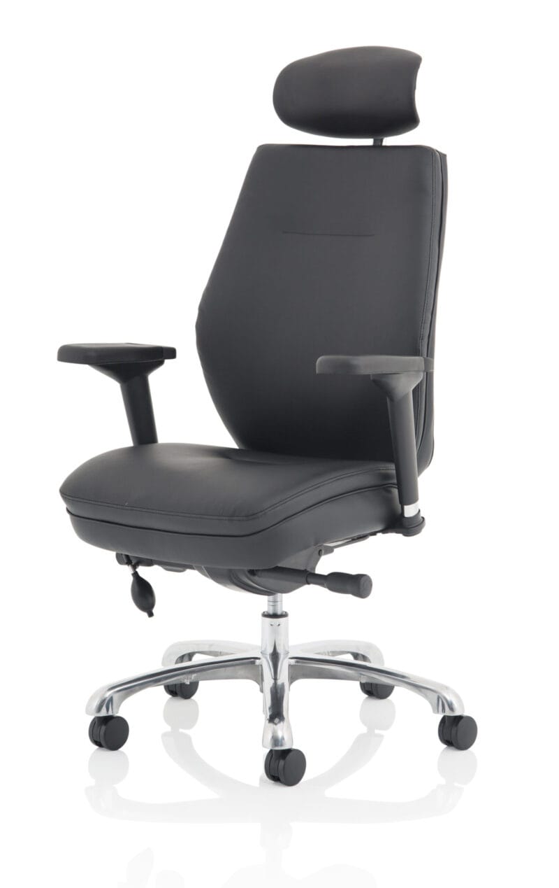 Domino High Back Black Ergonomic Posture Chair with Arms and Headrest - Image 3